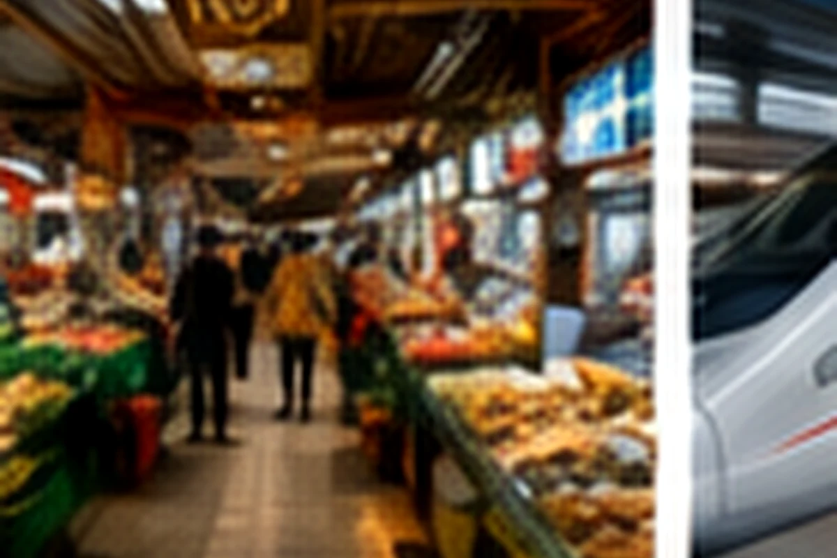 Clean local wet market with food-shopping routine