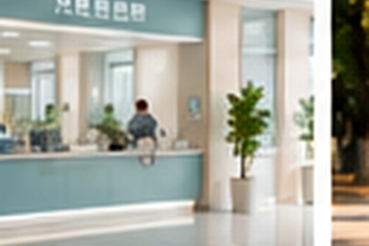 Modern Chinese hospital lobby and reception workflow