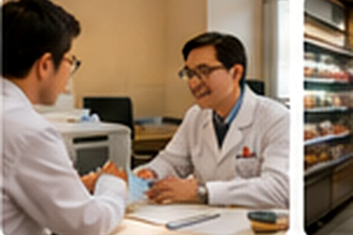 Healthcare consultation with adult child present