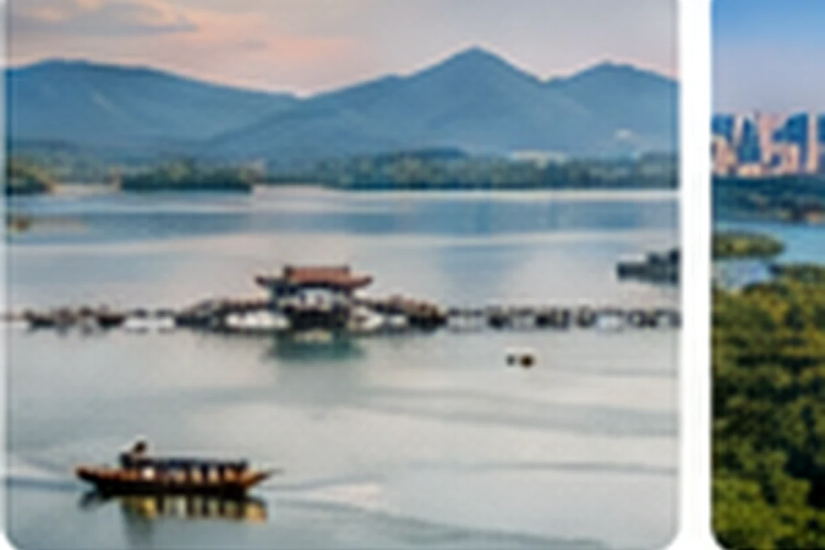 Waterfront city scene for Jiangnan comparison