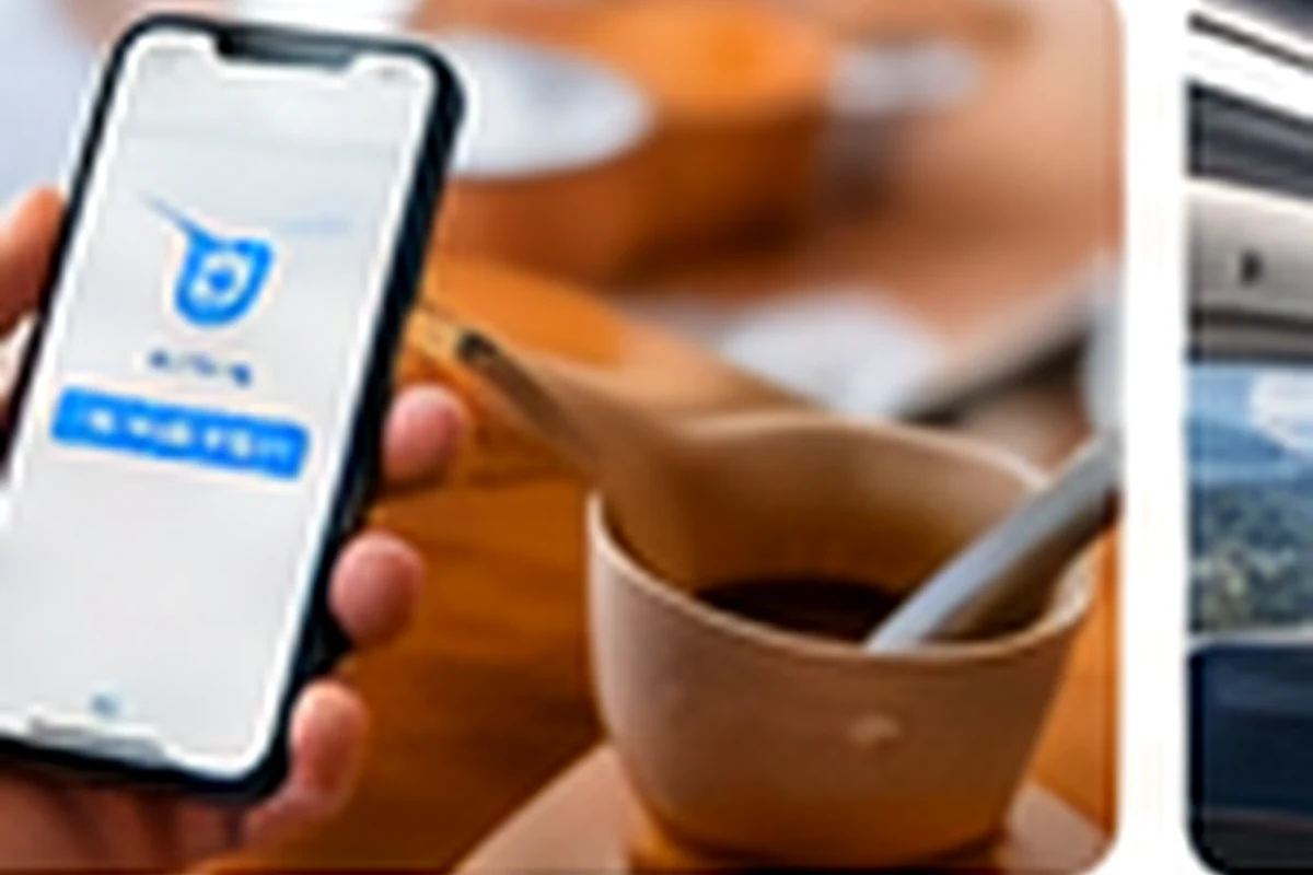 Mobile payment setup and cafe counter
